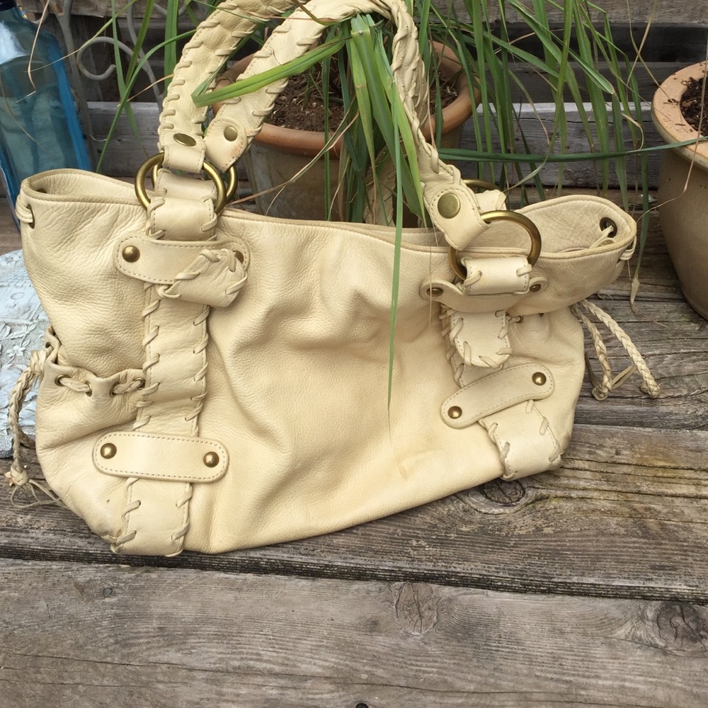 Needs cleaning Kooba Cream Leather Satchel